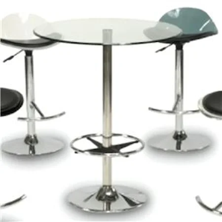 Chrome and Glass Pub Table